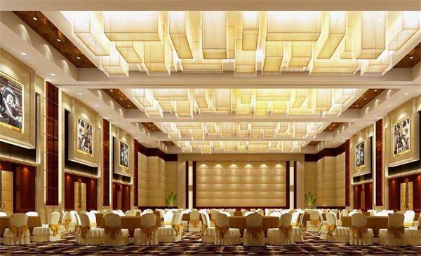 大型酒店宴會廳燈具定制效果圖 廠家一站式設計安裝價格